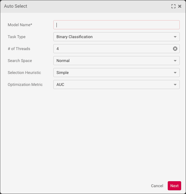 Auto Select - Parameters