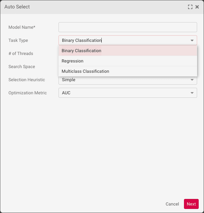 Auto Select - Task Types