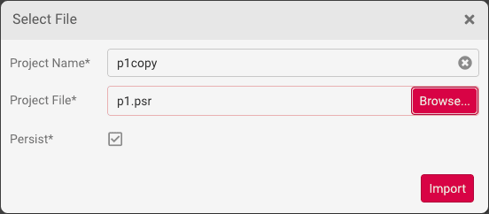 Import Project Select