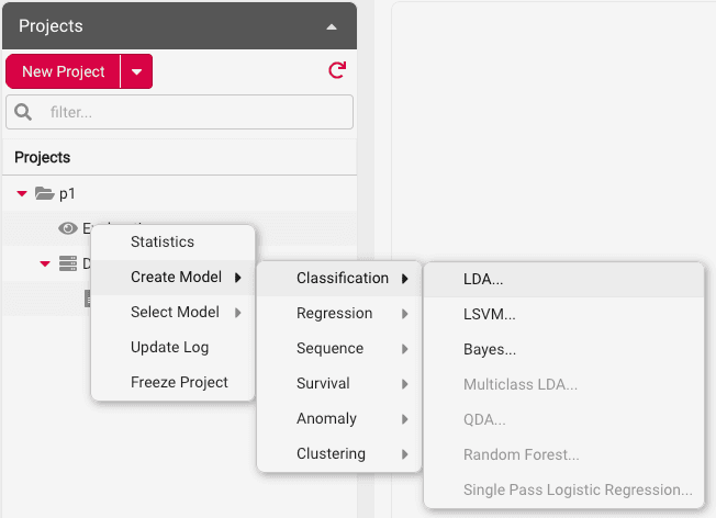 Project Create Model